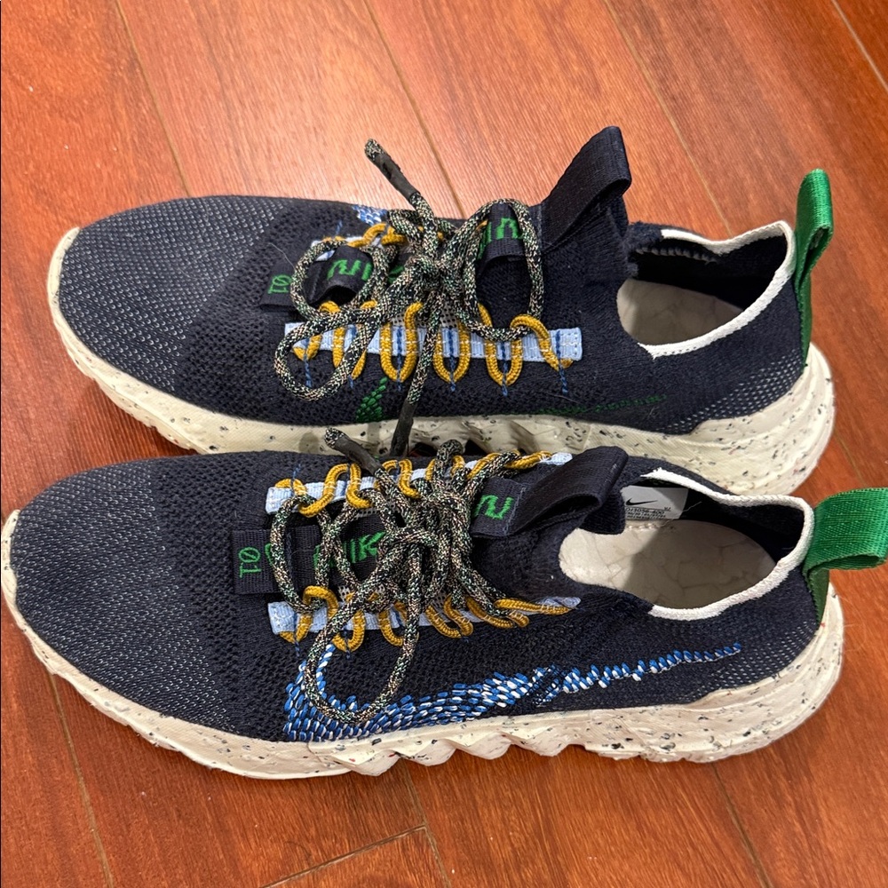 Nike Black and Green Sneakers